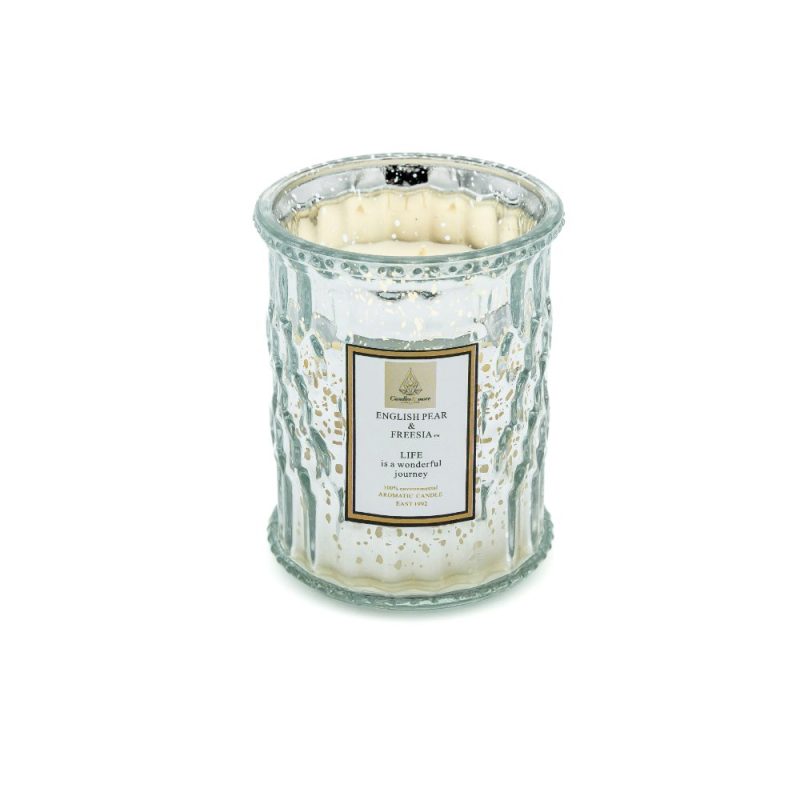 Κερί Σε Ανάγλυφο Βάζο Shine Στρογγυλό Jasmine 180g