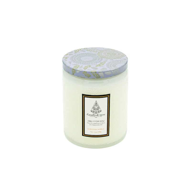 Κερί Αρωματικό Σε Ανάγλυφο Βάζο Με Καπάκι 200g Vanilla