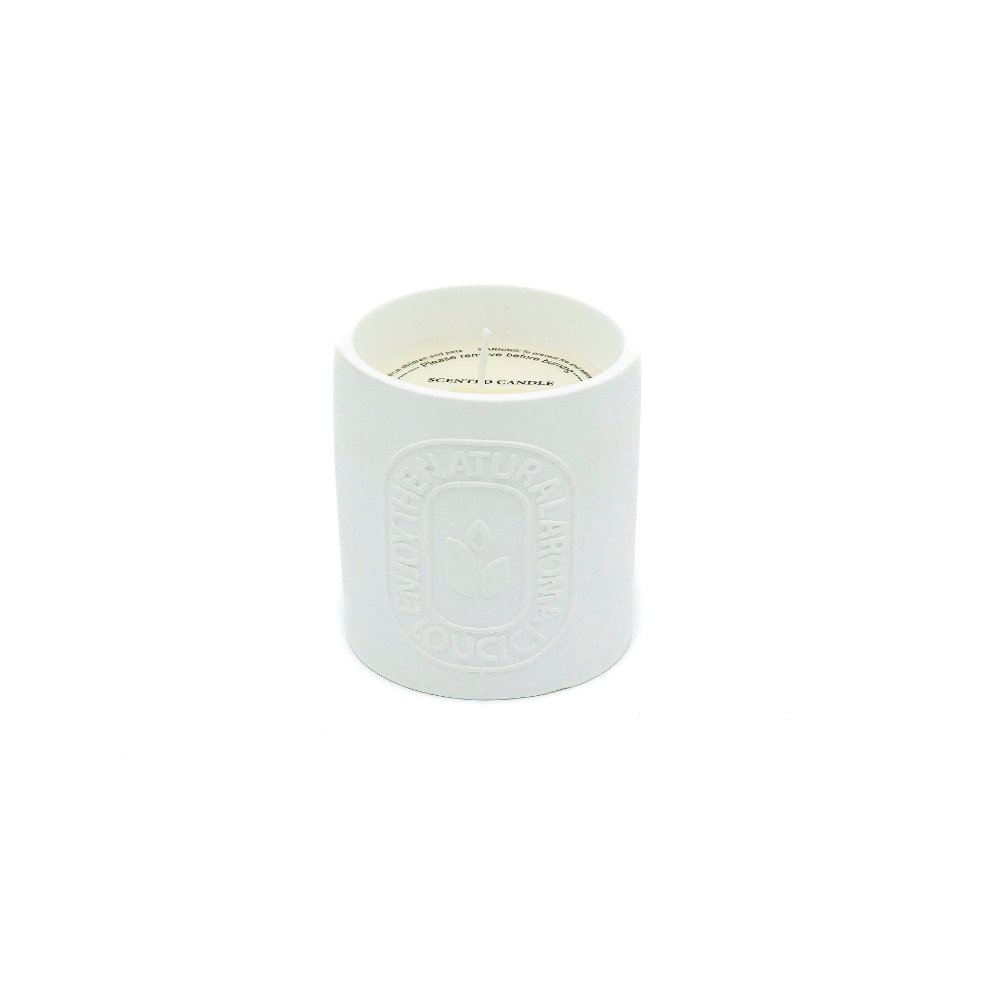 CAM-XLB004S Κερί Αρωματικό Σε Πήλινο Λευκό Βάζο 150g Sandalwood