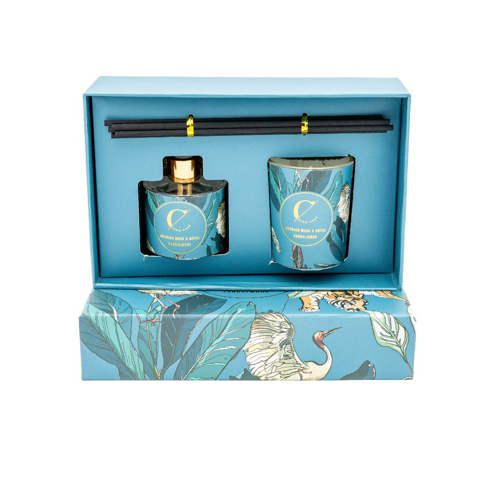 IMG_0259 Αρωματικό Χώρου Diffuser Μπουκάλι + Κερί 50ml Arabian Musk & Royal Sandalwood - Image 1