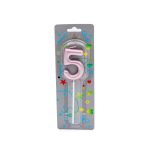 Κερί Γενεθλίων Πομπέ Αριθμός Νο 5 Pink