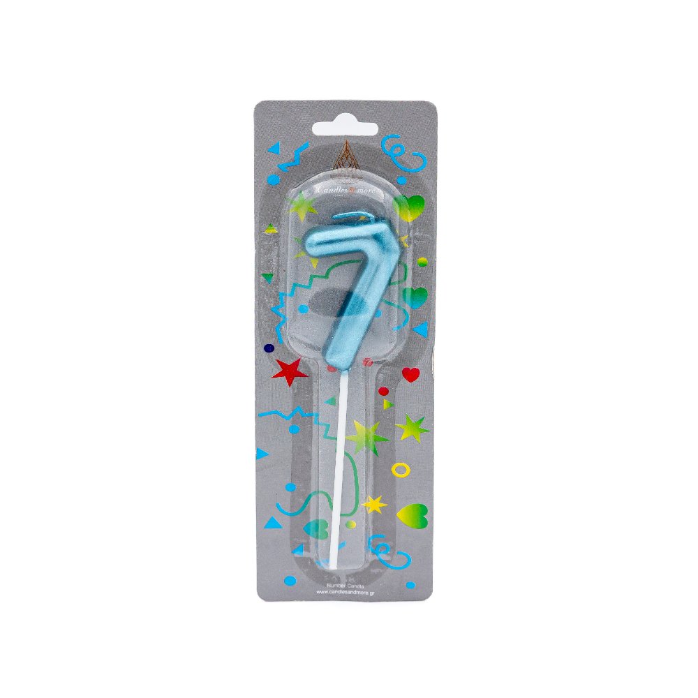 IMG_0323 Κερί Γενεθλίων Πομπέ Αριθμός Νο 7 Blue - Image 1