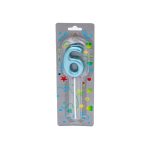 Κερί Γενεθλίων Πομπέ Αριθμός Νο 6 Blue