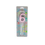 Κερί Γενεθλίων Πομπέ Αριθμός Νο 6 Pink