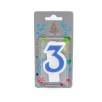 Κερί Γενεθλίων Πομπέ Αριθμός Νο 3 Blue