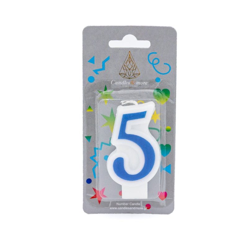 Κερί Γενεθλίων Πομπέ Αριθμός Νο 5 Blue