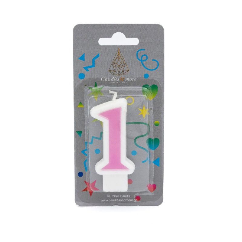 Κερί Γενεθλίων Πομπέ Αριθμός Νο 1 Pink