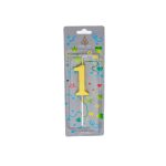 Κερί Γενεθλίων Αριθμός Νο 1 Silver