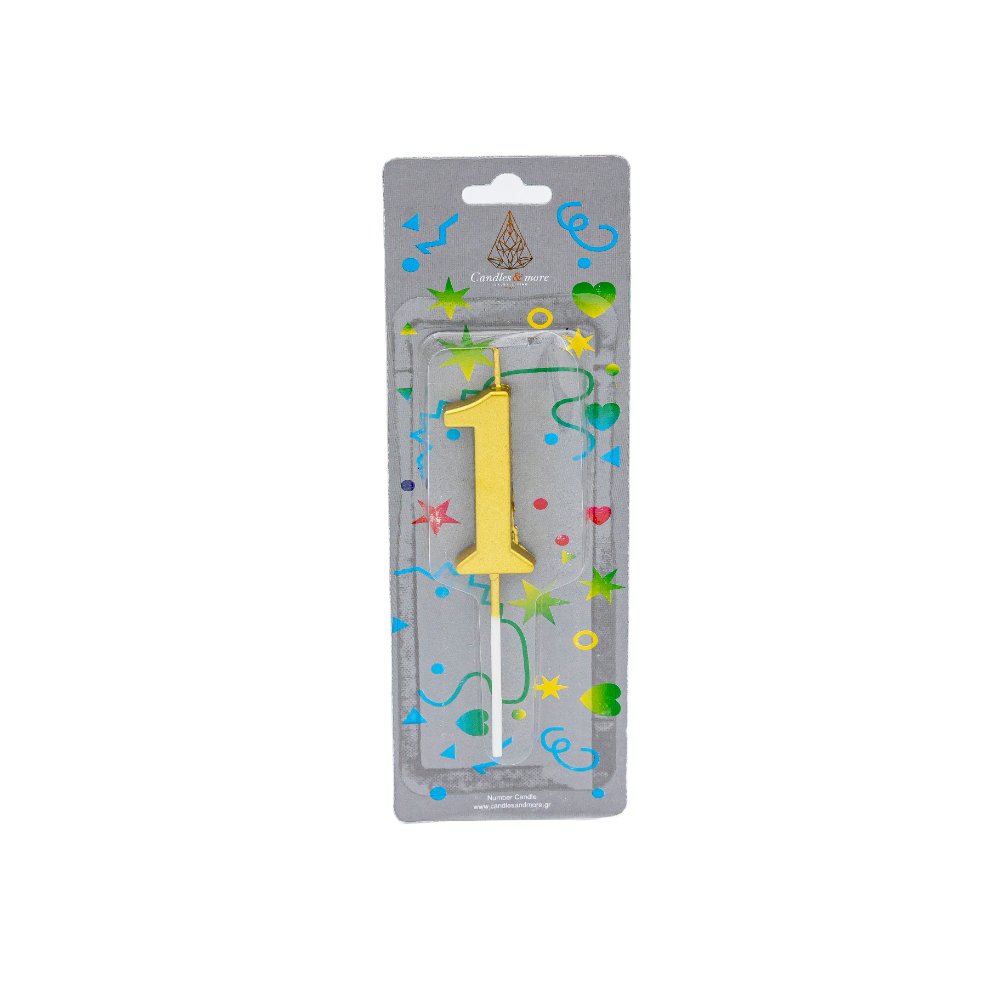 IMG_0451 Κερί Γενεθλίων Αριθμός Νο 1 Silver - Image 1