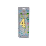 Κερί Γενεθλίων Αριθμός Νο 4 Silver