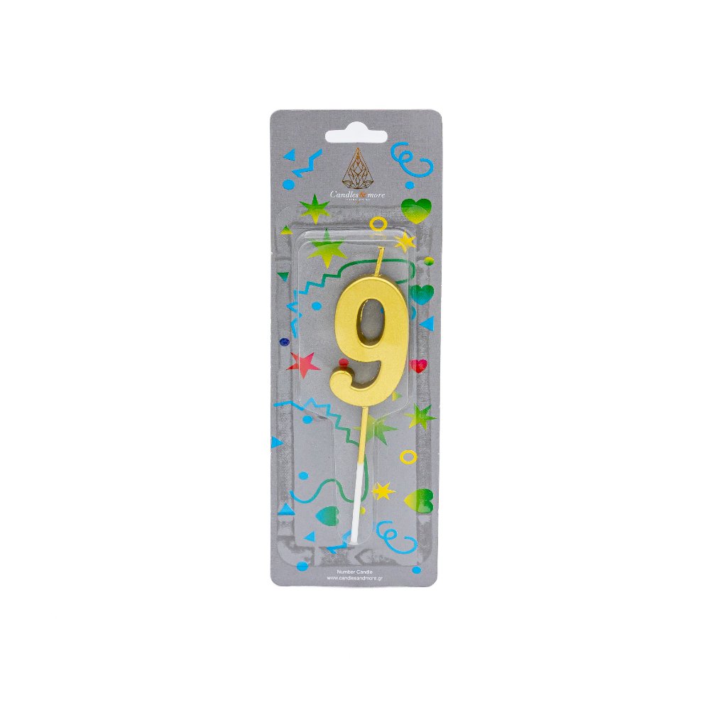 IMG_0466 Κερί Γενεθλίων Αριθμός Νο 9 Silver - Image 1